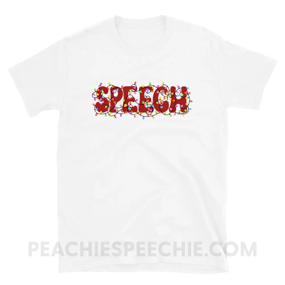 Christmas Lights Speech Classic Tee - White / S - T-Shirt peachiespeechie.com
