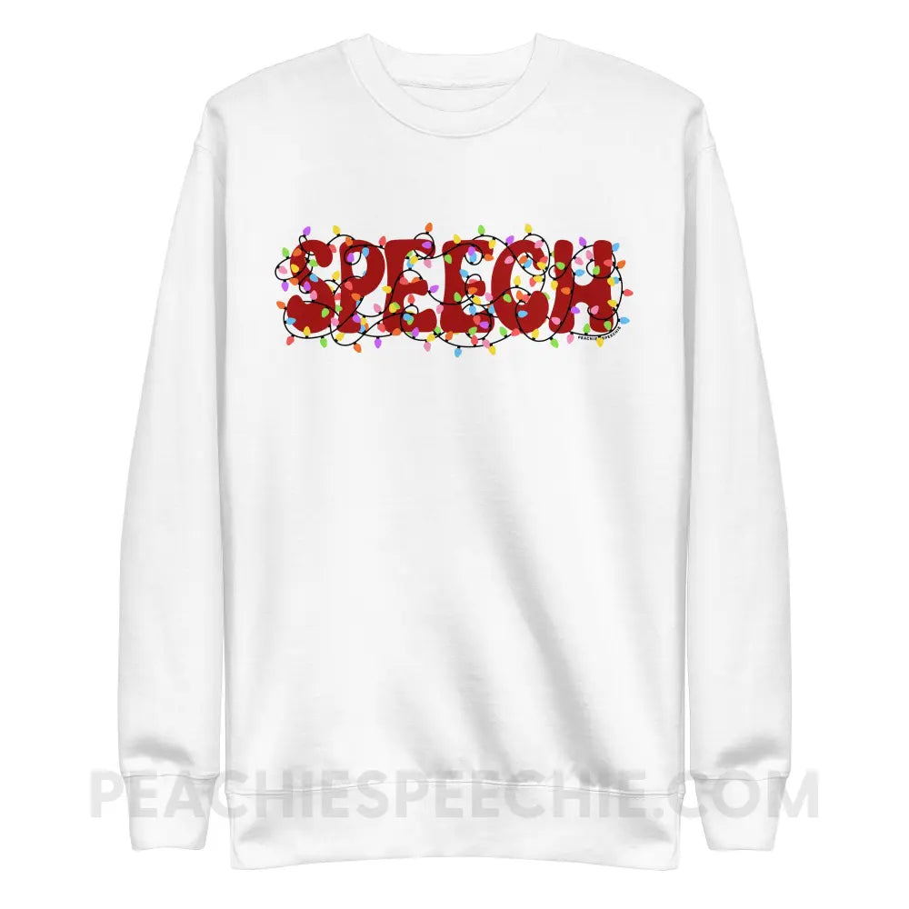 Christmas Lights Speech Fave Crewneck - White / S - peachiespeechie.com