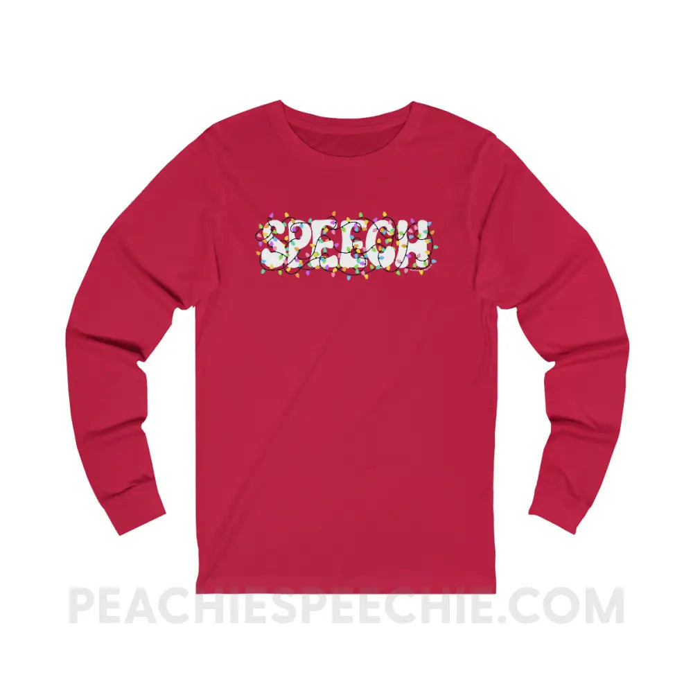 Christmas Lights Speech Premium Long Sleeve - Red / XS - Long-sleeve peachiespeechie.com