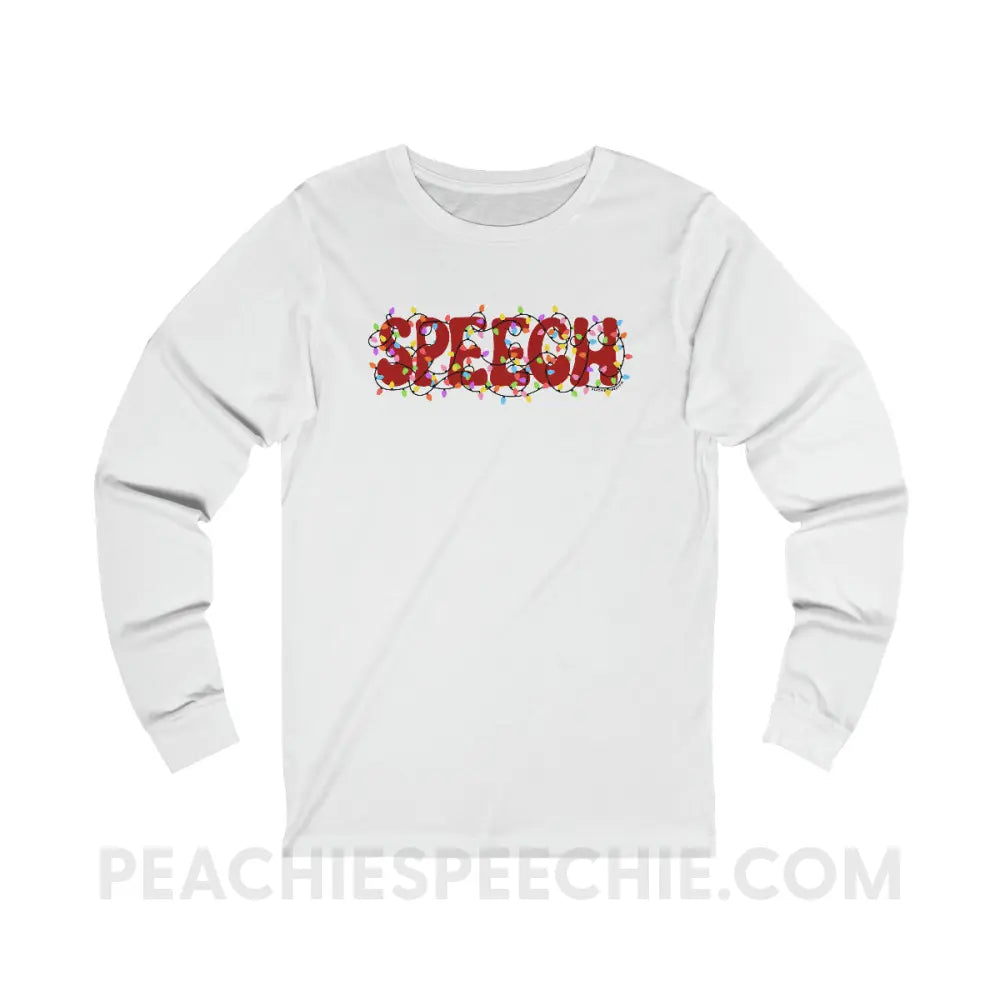 Christmas Lights Speech Premium Long Sleeve - White / XS - Long-sleeve peachiespeechie.com