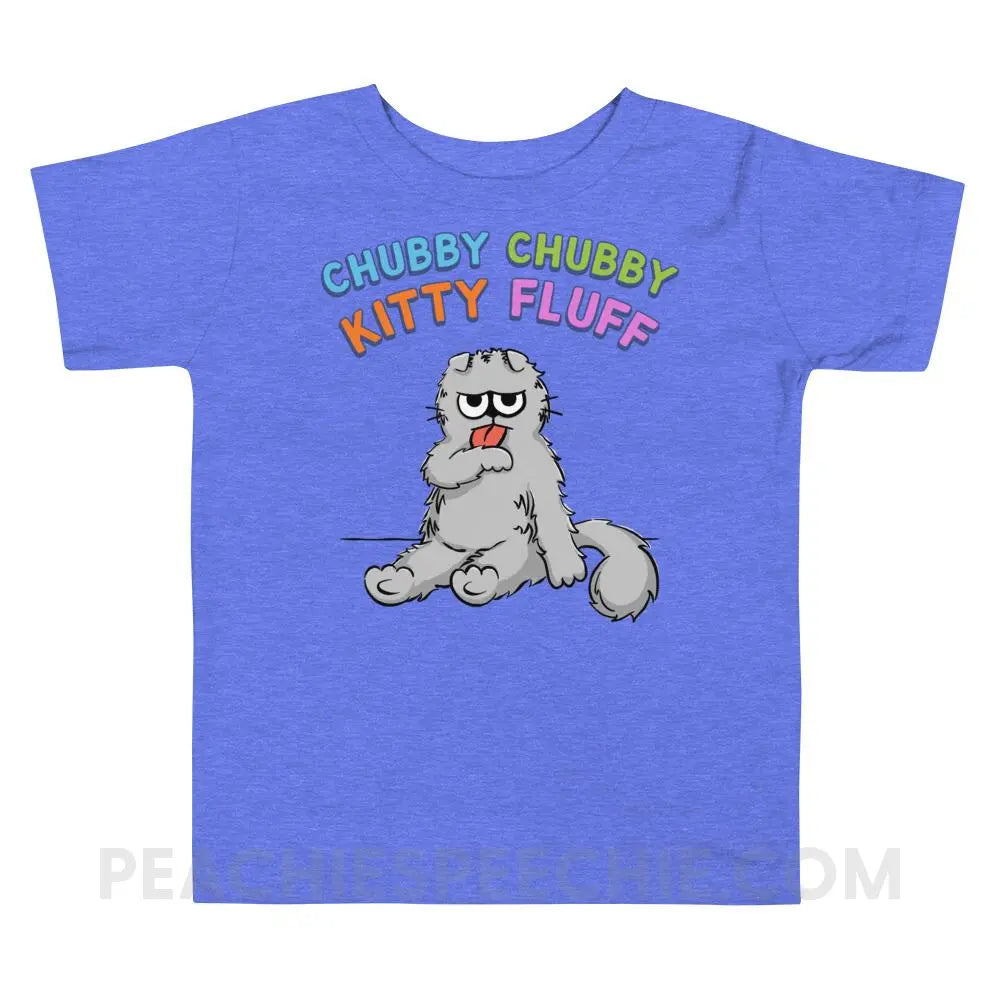 Chubby Kitty Fluff Toddler Shirt - Heather Columbia Blue / 2T - peachiespeechie.com