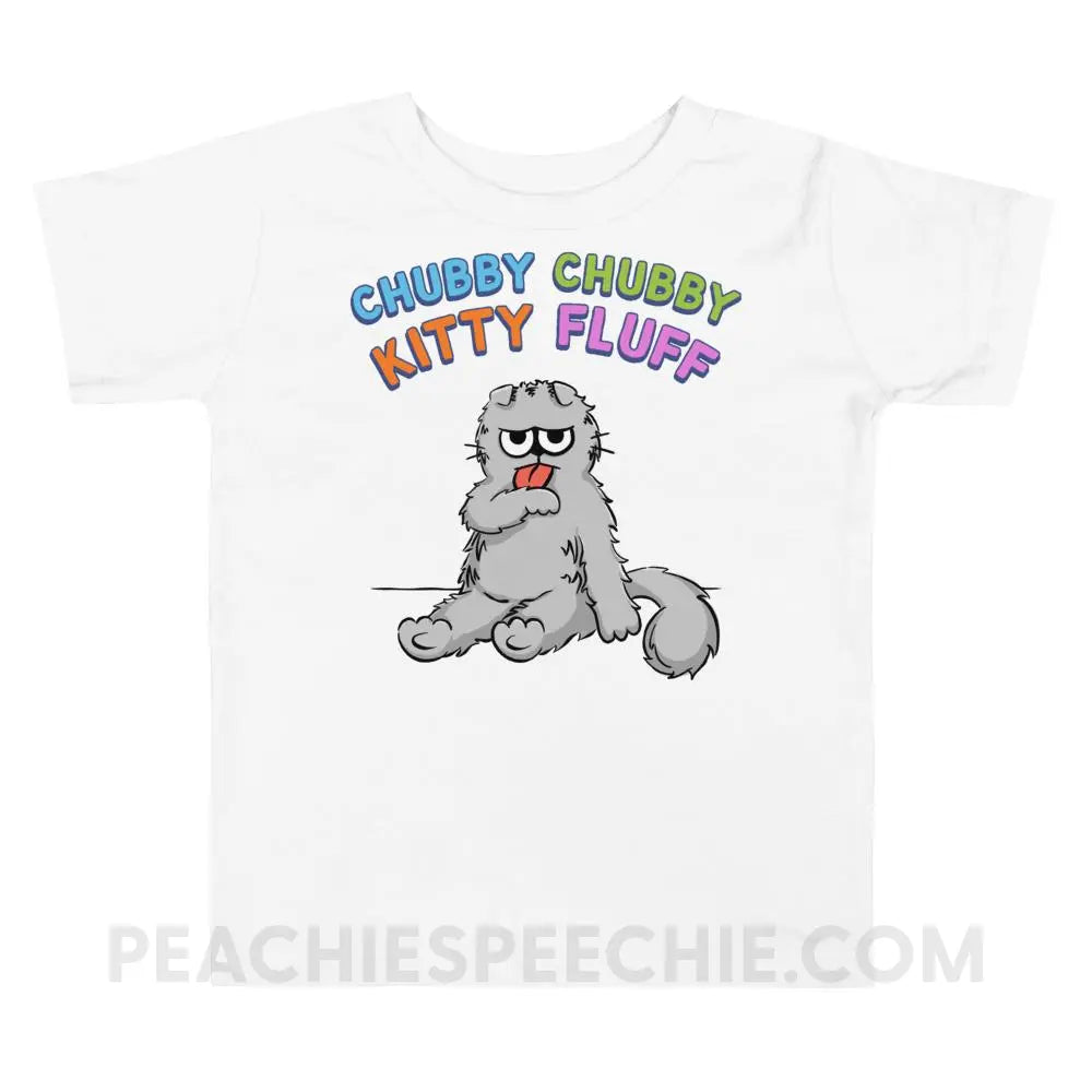 Chubby Kitty Fluff Toddler Shirt - White / 2T - peachiespeechie.com