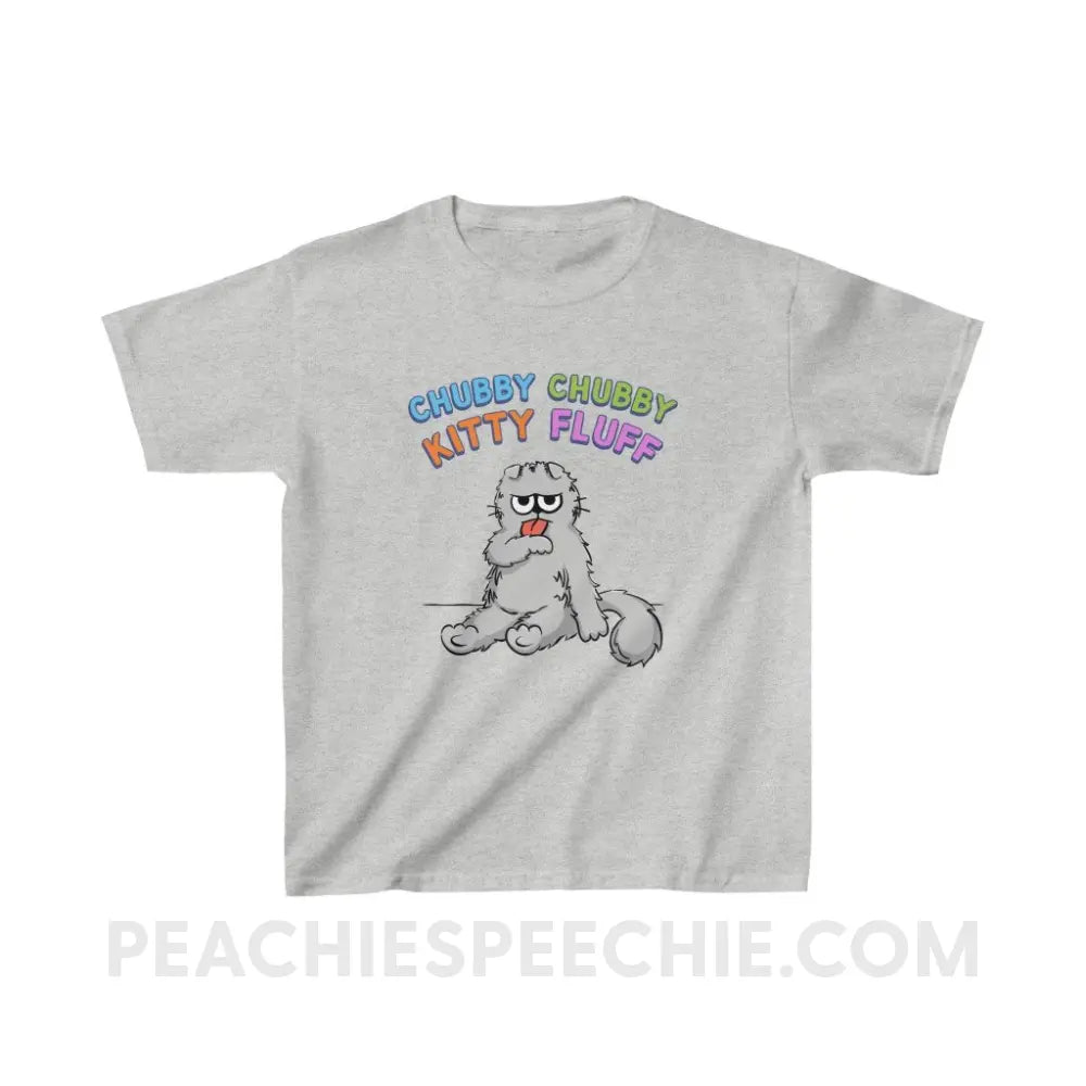 Chubby Kitty Fluff Youth Shirt - Ash / XS - & Baby peachiespeechie.com