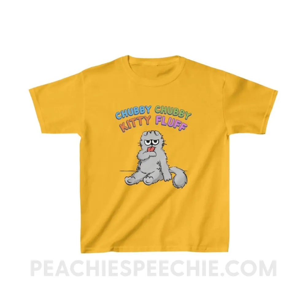 Chubby Kitty Fluff Youth Shirt - Gold / XS - & Baby peachiespeechie.com