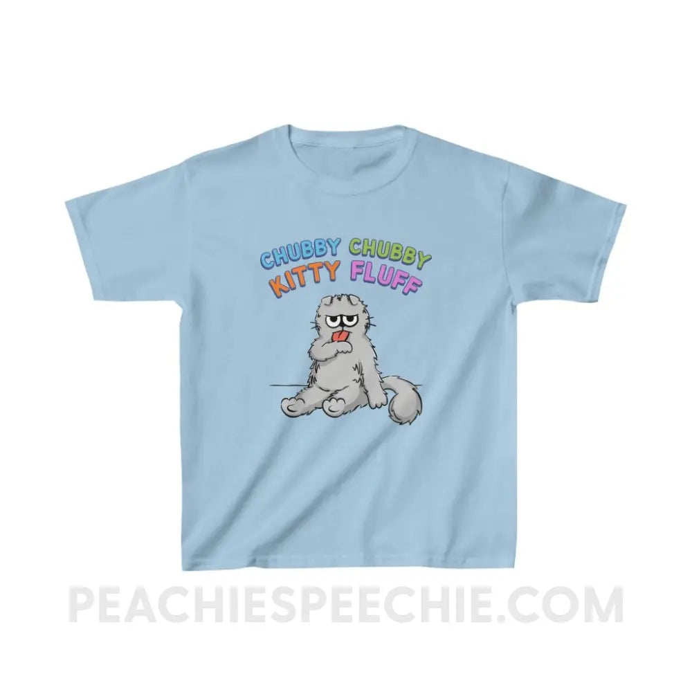 Chubby Kitty Fluff Youth Shirt - Light Blue / XS - & Baby peachiespeechie.com