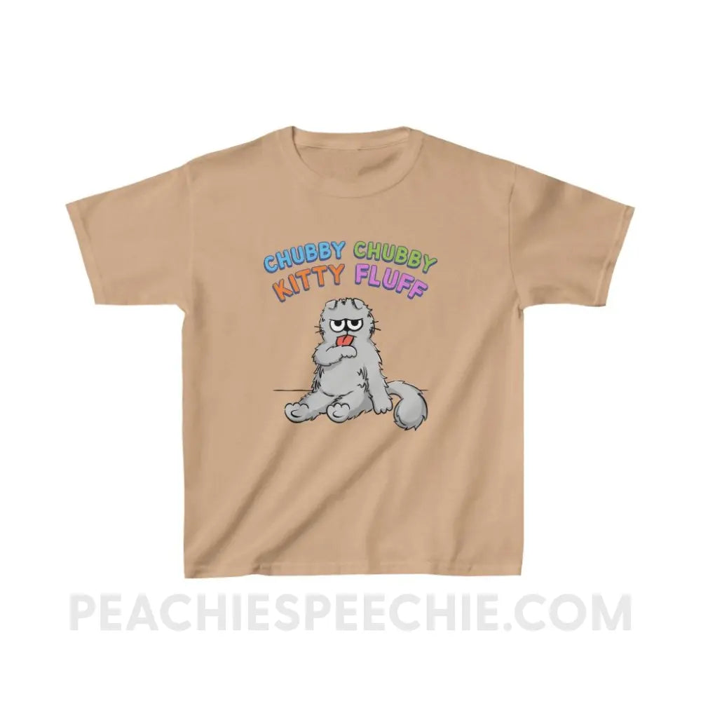 Chubby Kitty Fluff Youth Shirt - Old Gold / XS - & Baby peachiespeechie.com