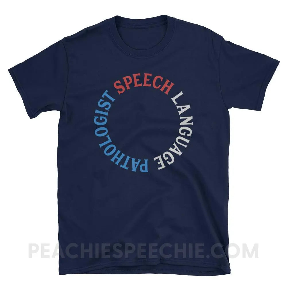 SLP Circle Classic Tee - Navy / S - T-Shirts & Tops peachiespeechie.com
