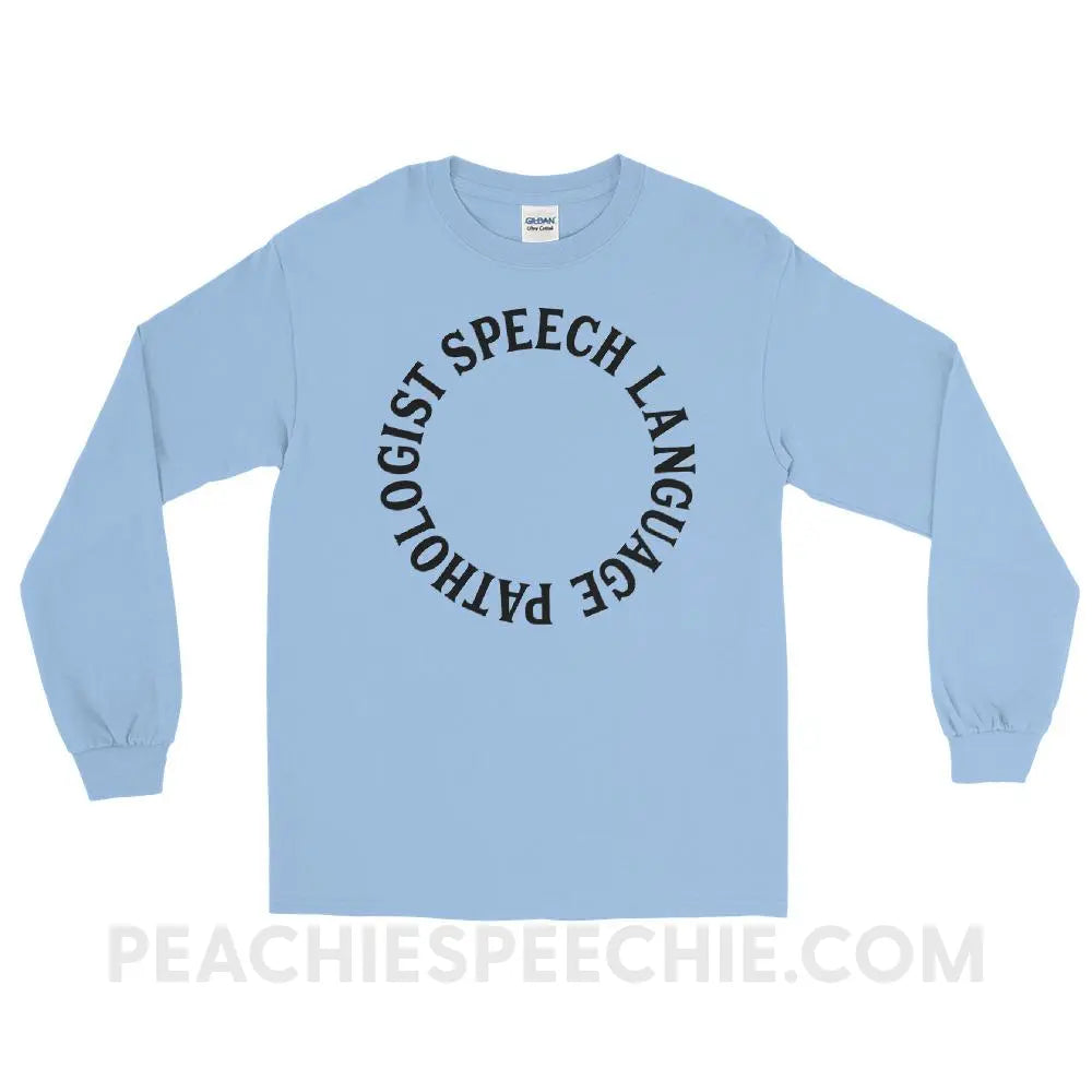 SLP Circle Long Sleeve Tee - Light Blue / S - T-Shirts & Tops peachiespeechie.com