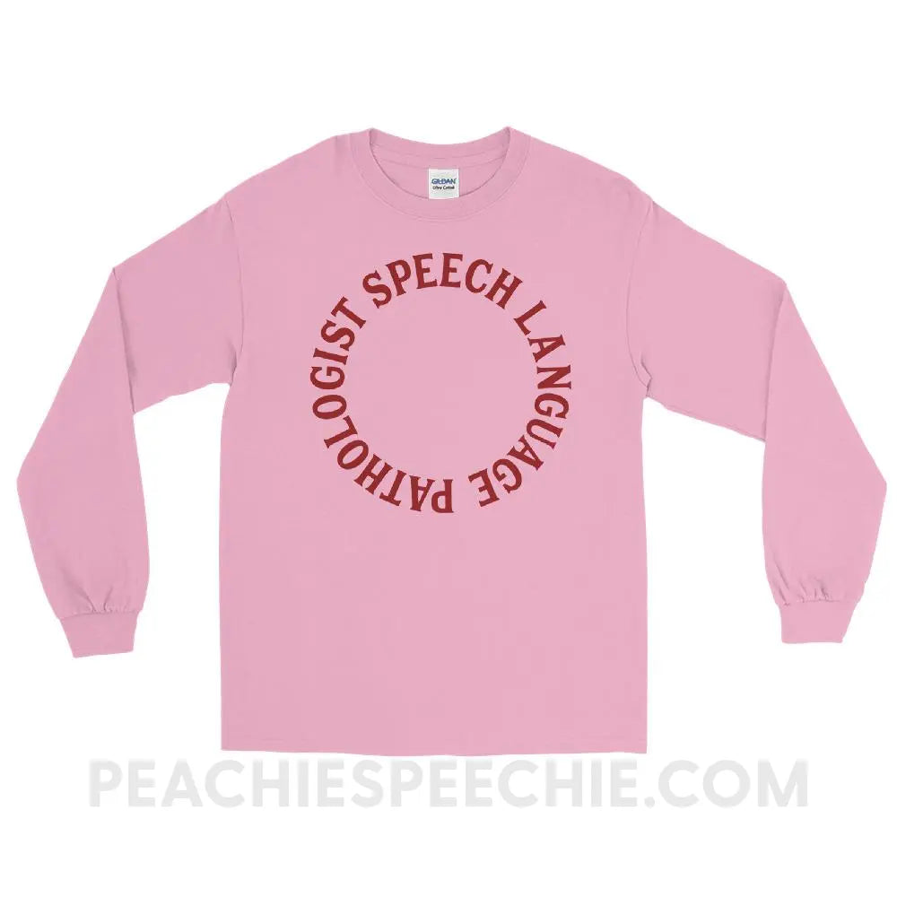 SLP Circle Long Sleeve Tee - Light Pink / S - T-Shirts & Tops peachiespeechie.com