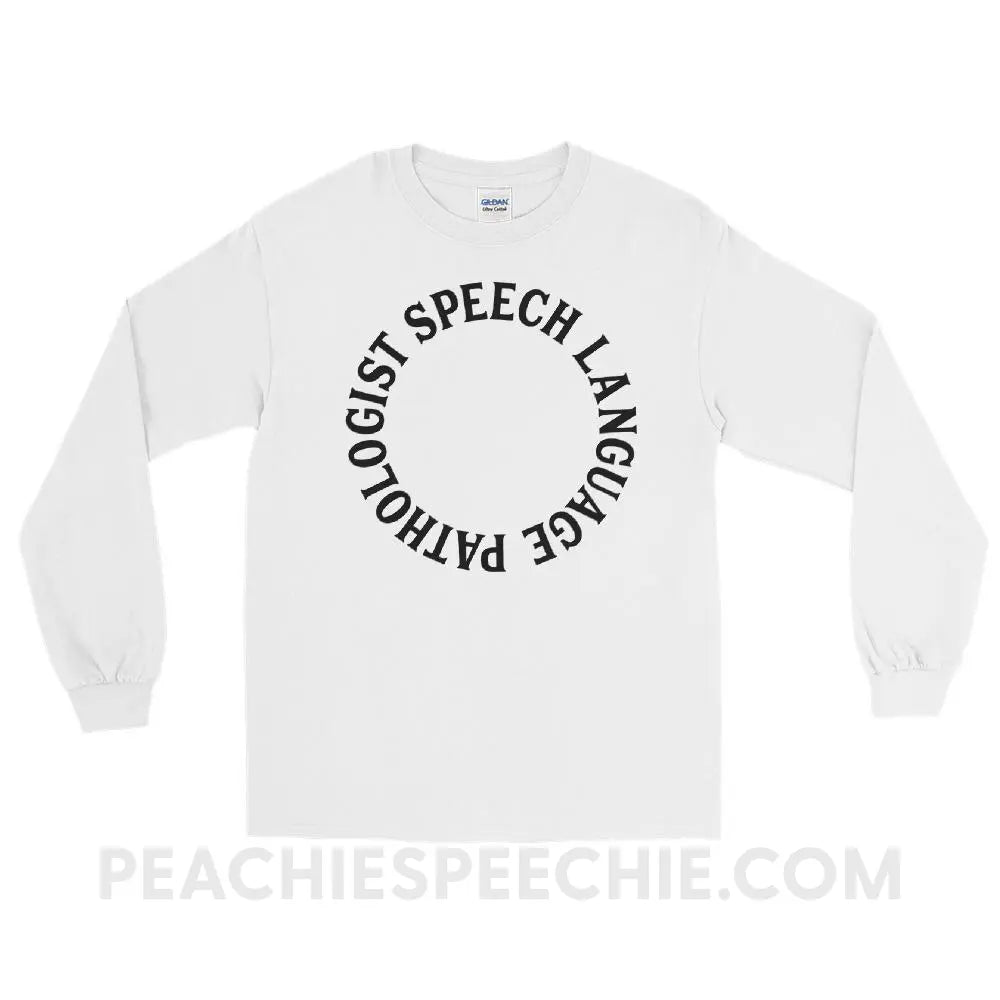 SLP Circle Long Sleeve Tee - White / S - T-Shirts & Tops peachiespeechie.com