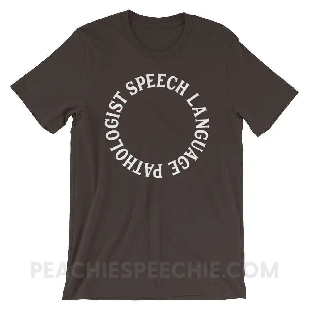 SLP Circle Premium Soft Tee - Brown / S - T-Shirts & Tops peachiespeechie.com