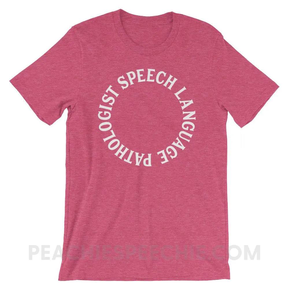 SLP Circle Premium Soft Tee - Heather Raspberry / S - T-Shirts & Tops peachiespeechie.com