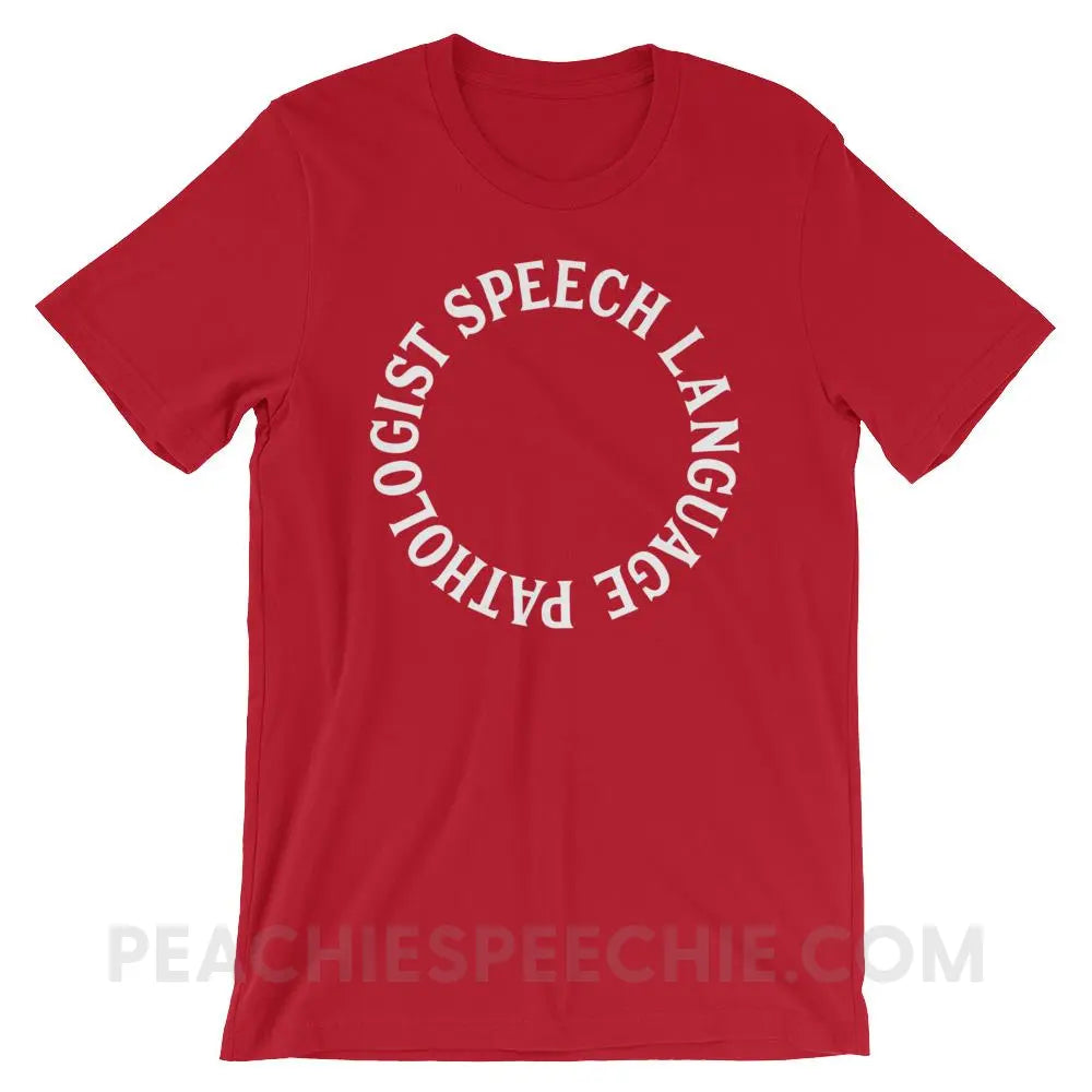 SLP Circle Premium Soft Tee - Red / S - T-Shirts & Tops peachiespeechie.com