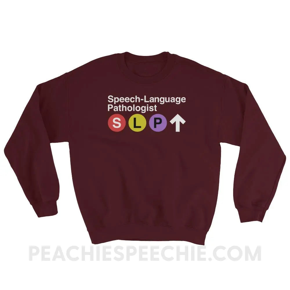 NYC SLP Classic Sweatshirt - Maroon / S - Hoodies & Sweatshirts peachiespeechie.com