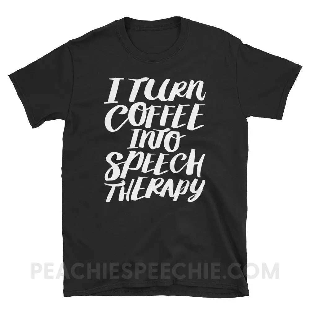 Coffee Into Speech Classic Tee - Black / S - T-Shirts & Tops peachiespeechie.com
