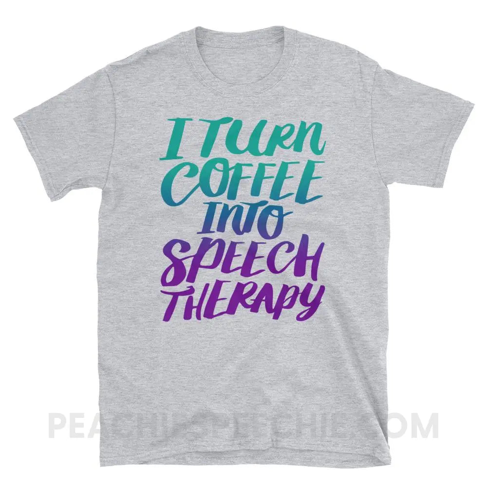 Coffee Into Speech Classic Tee - Sport Grey / S - T-Shirts & Tops peachiespeechie.com