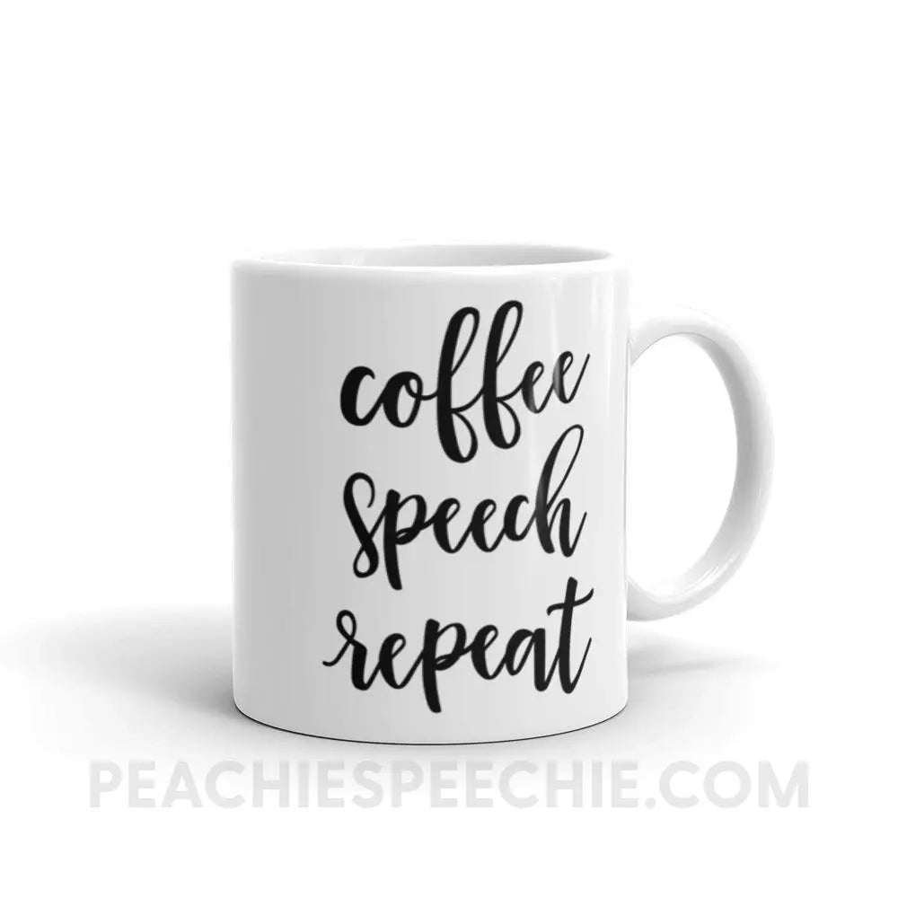 Coffee Speech Repeat Mug - 11oz - Mugs peachiespeechie.com