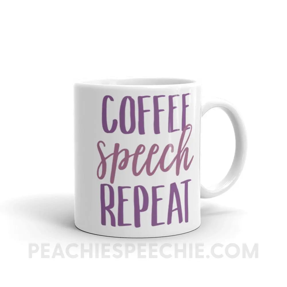 Coffee Speech Repeat Mug - 11oz - Mugs peachiespeechie.com