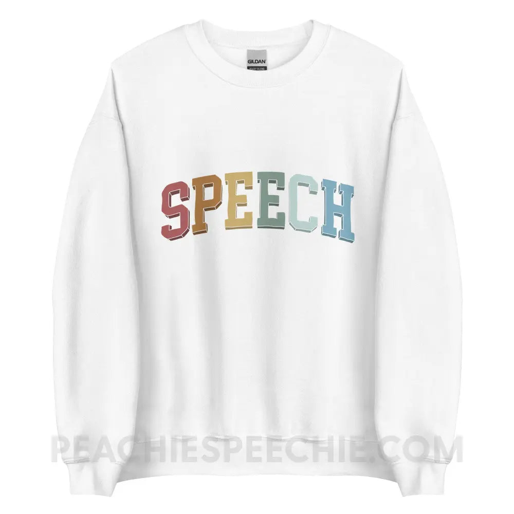 College Style Speech Classic Sweatshirt - White / S - peachiespeechie.com