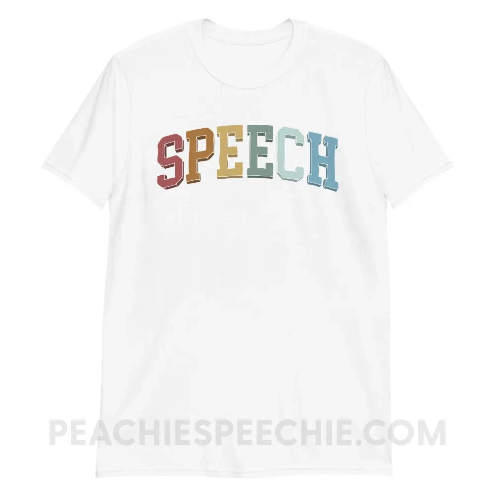 College Style Speech Classic Tee - White / S - peachiespeechie.com