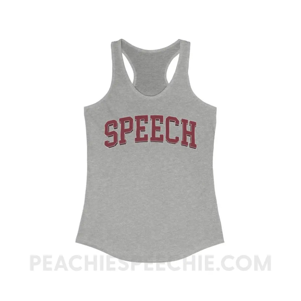 College Style Speech Superfly Racerback - Heather Grey / XS - Tank Top peachiespeechie.com