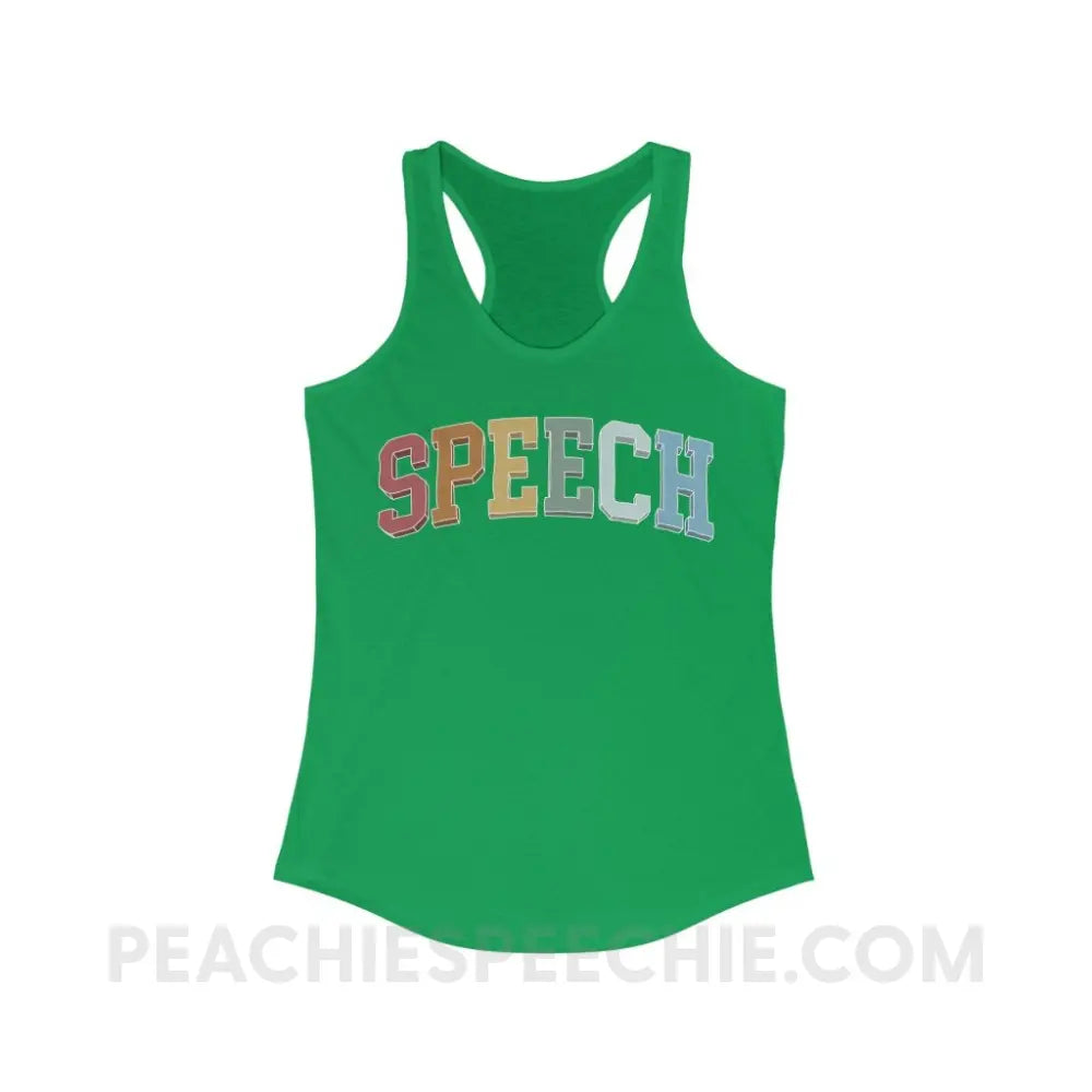College Style Speech Superfly Racerback - Solid Kelly Green / XS - Tank Top peachiespeechie.com