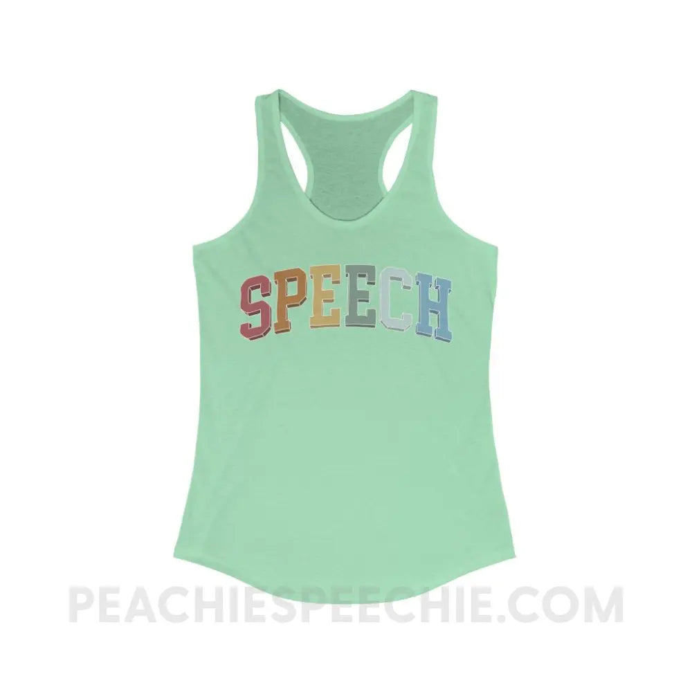 College Style Speech Superfly Racerback - Solid Mint / XS - Tank Top peachiespeechie.com