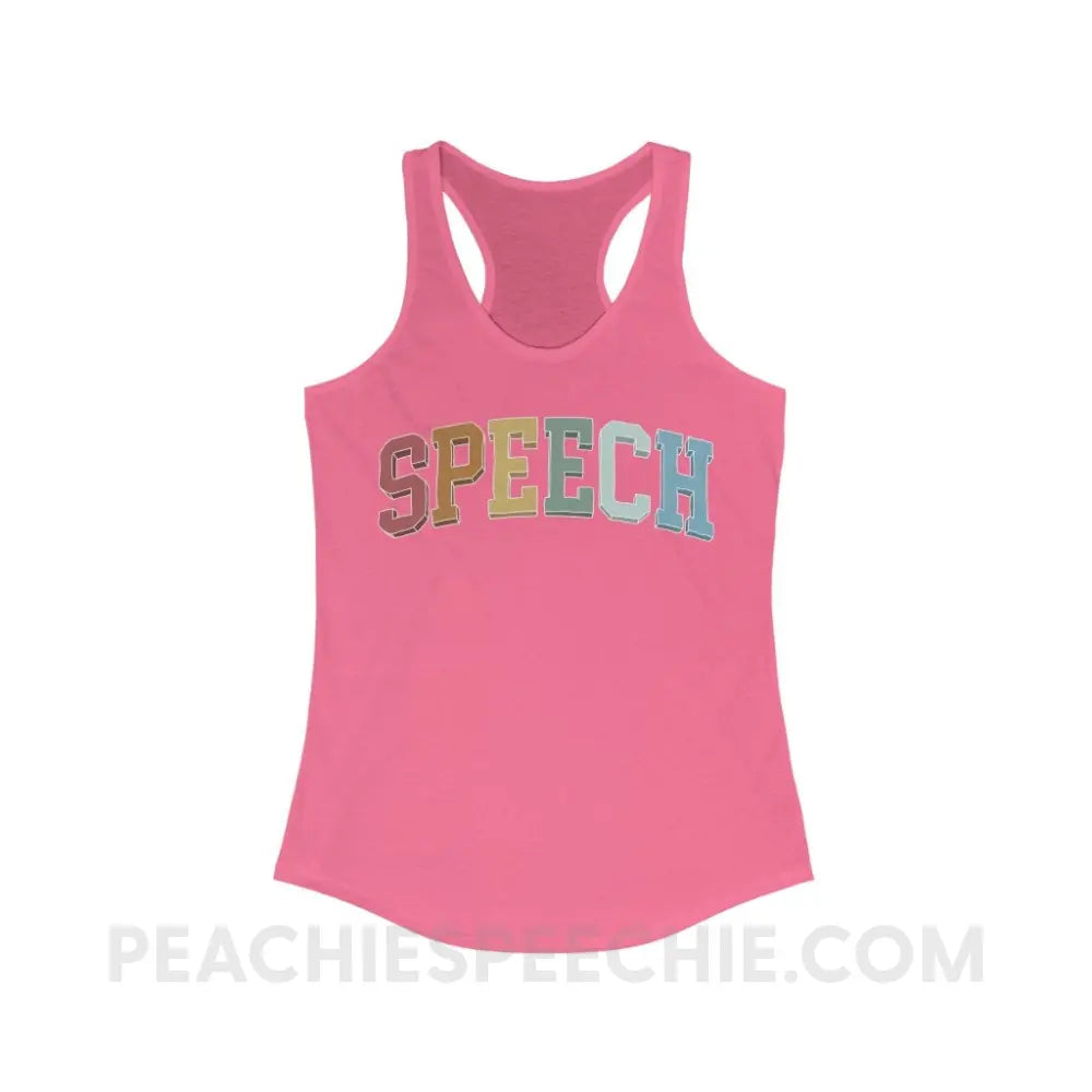 College Style Speech Superfly Racerback - Solid Hot Pink / XS - Tank Top peachiespeechie.com