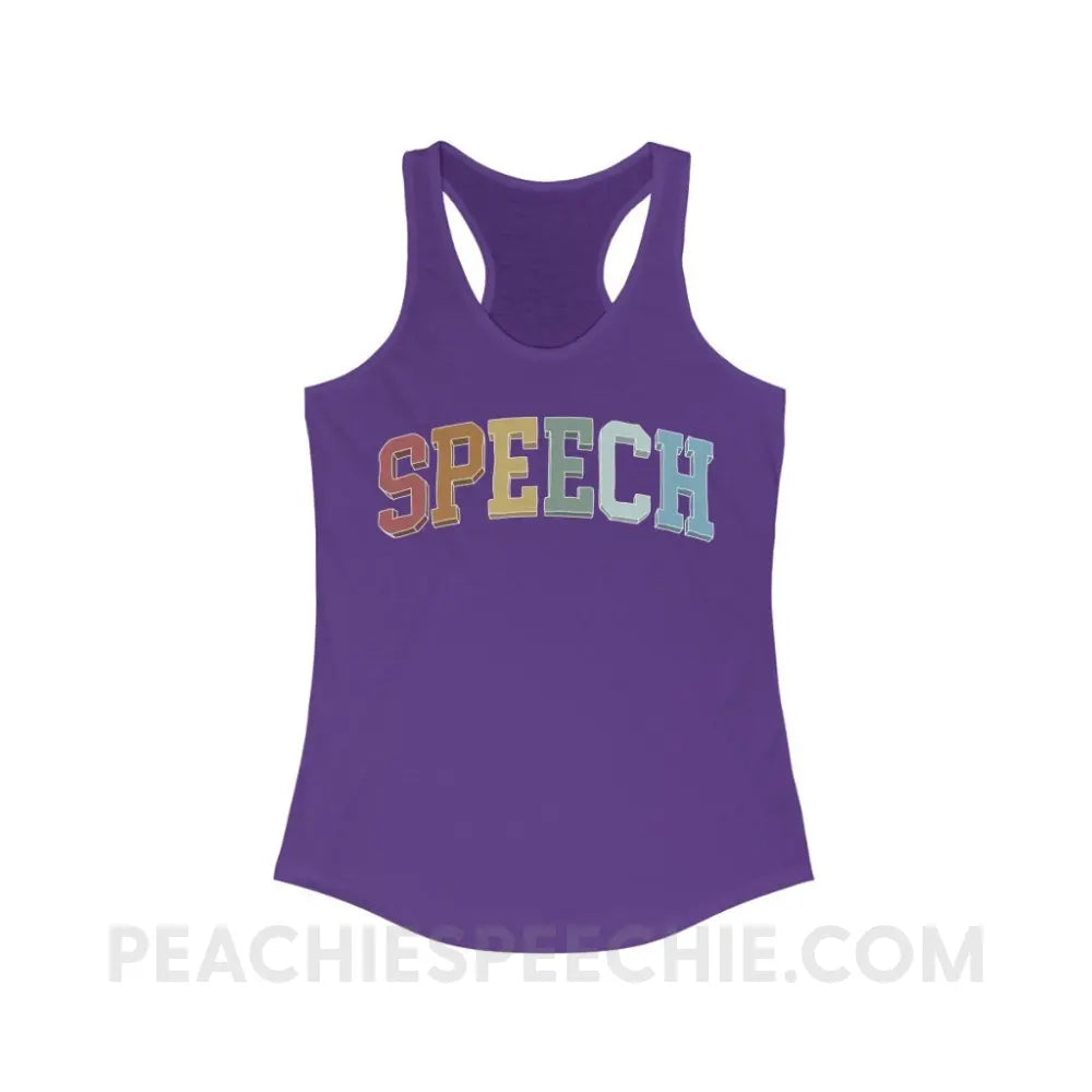 College Style Speech Superfly Racerback - Solid Purple Rush / XS - Tank Top peachiespeechie.com