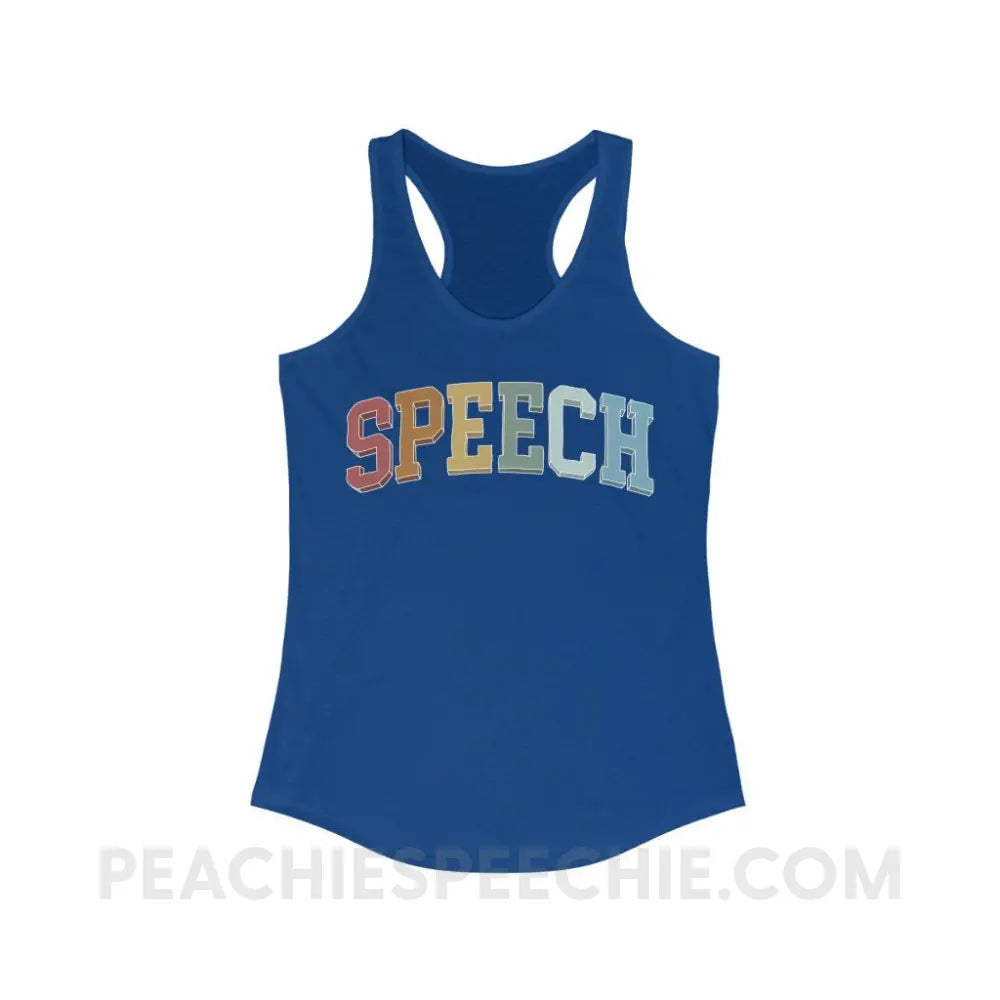 College Style Speech Superfly Racerback - Solid Royal / XS - Tank Top peachiespeechie.com