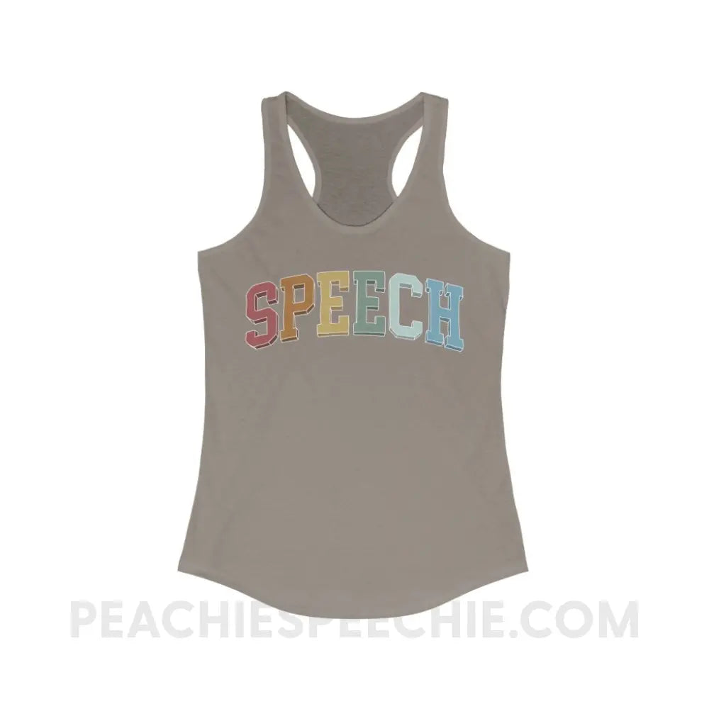 College Style Speech Superfly Racerback - Solid Warm Gray / XS - Tank Top peachiespeechie.com