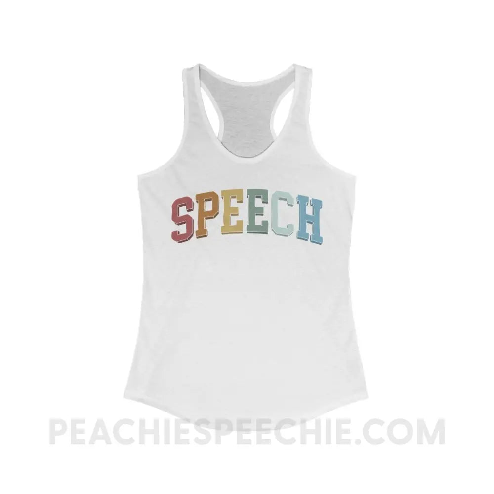 College Style Speech Superfly Racerback - Solid White / XS - Tank Top peachiespeechie.com