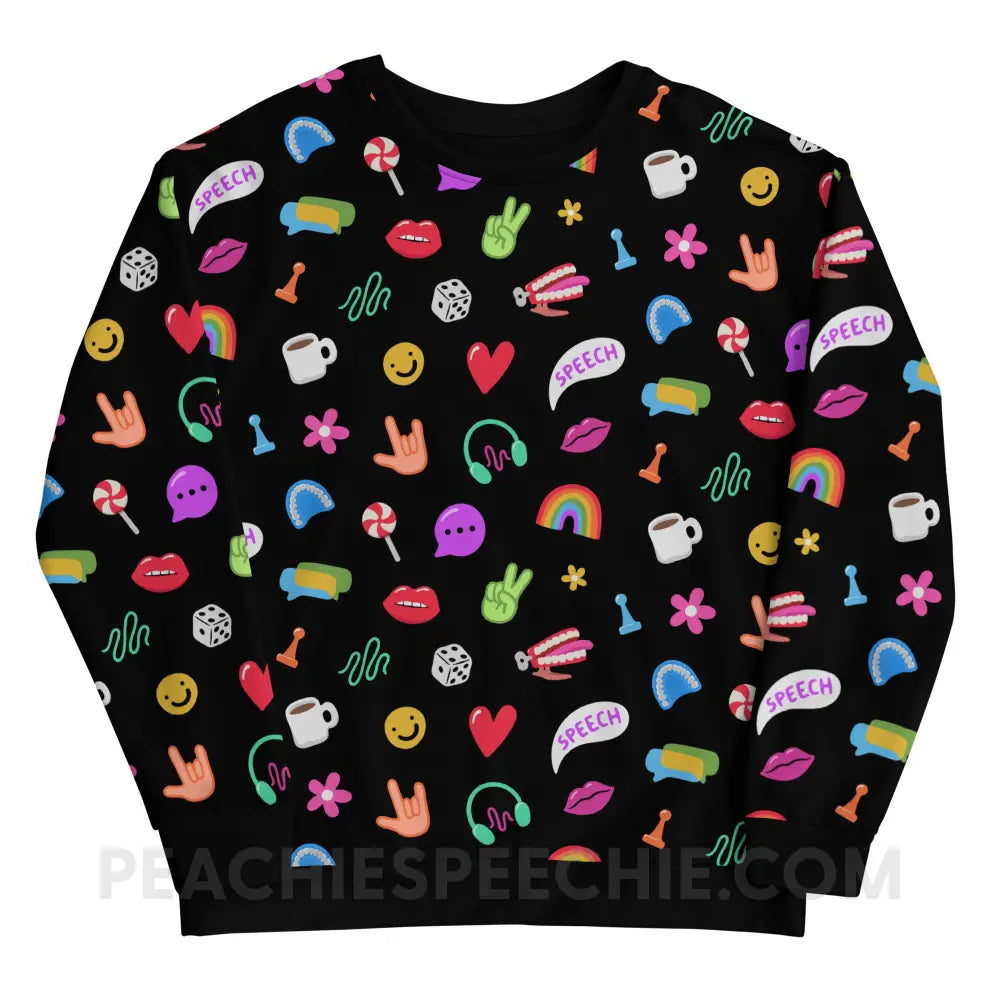 Color Pop Speech Pattern Comfy Sweatshirt - peachiespeechie.com