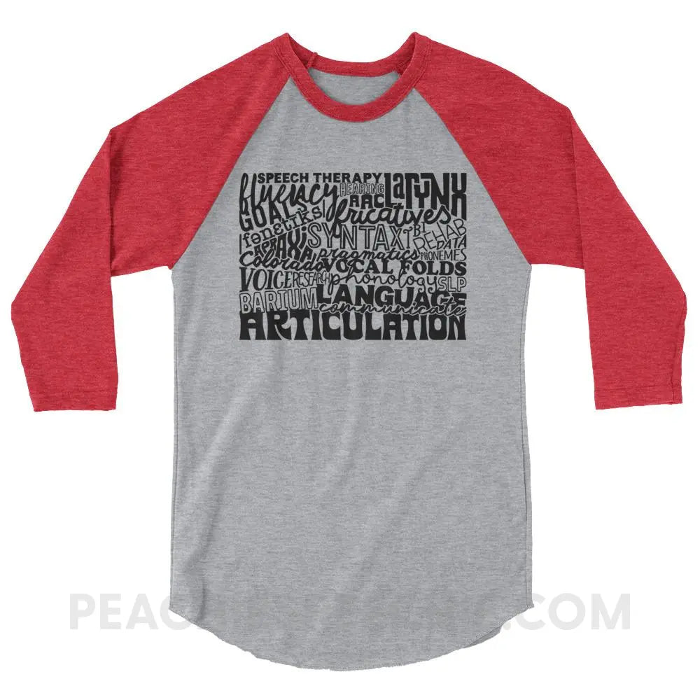 Colorado SLP Baseball Tee - Heather Grey/Heather Red / XS - T-Shirts & Tops peachiespeechie.com