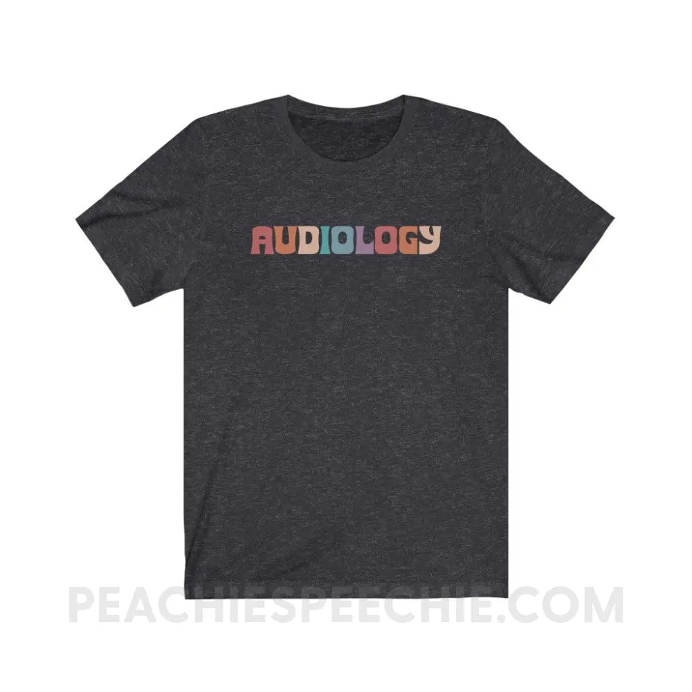 Colorful Audiology Premium Soft Tee - Dark Grey Heather / S - T-Shirt peachiespeechie.com