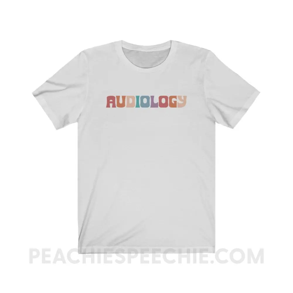 Colorful Audiology Premium Soft Tee - Ash / S - T-Shirt peachiespeechie.com