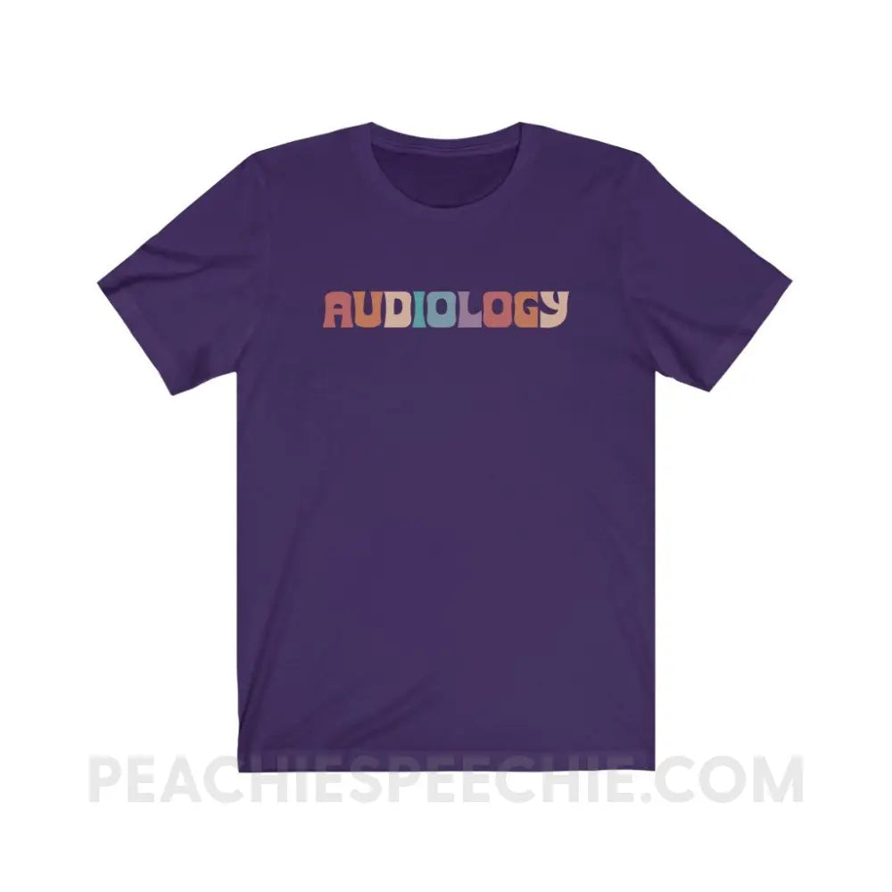 Colorful Audiology Premium Soft Tee - Team Purple / S - T-Shirt peachiespeechie.com