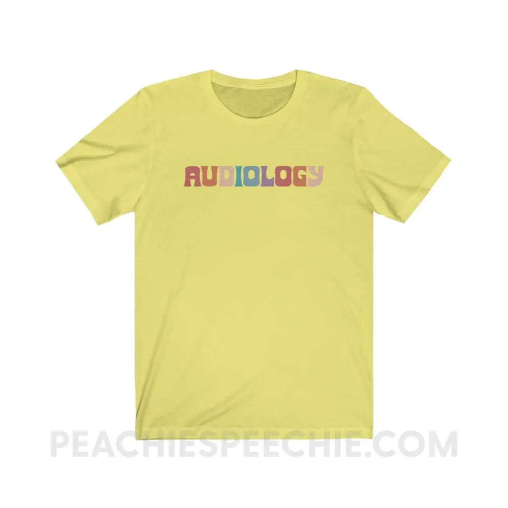 Colorful Audiology Premium Soft Tee - Yellow / S - T-Shirt peachiespeechie.com