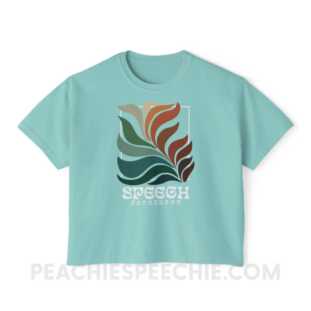 Colorful Bloom Speech Pathology Comfort Colors Boxy Tee - Chalky Mint / M - T-Shirt peachiespeechie.com