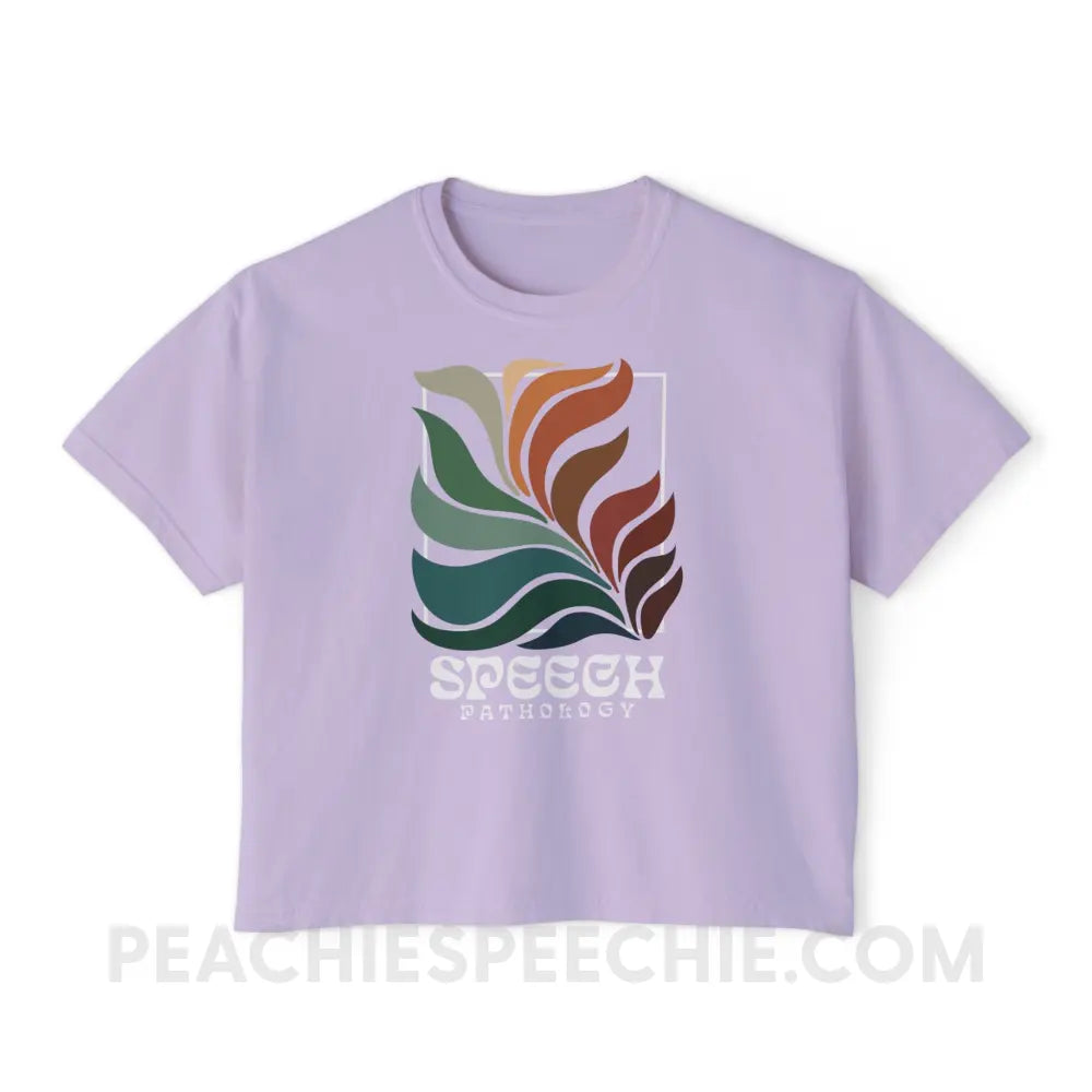 Colorful Bloom Speech Pathology Comfort Colors Boxy Tee - Orchid / S - T-Shirt peachiespeechie.com