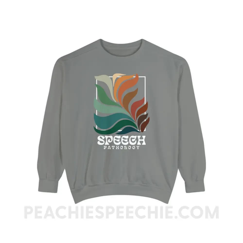 Colorful Bloom Speech Pathology Comfort Colors Crewneck - Grey / S - Sweatshirt peachiespeechie.com