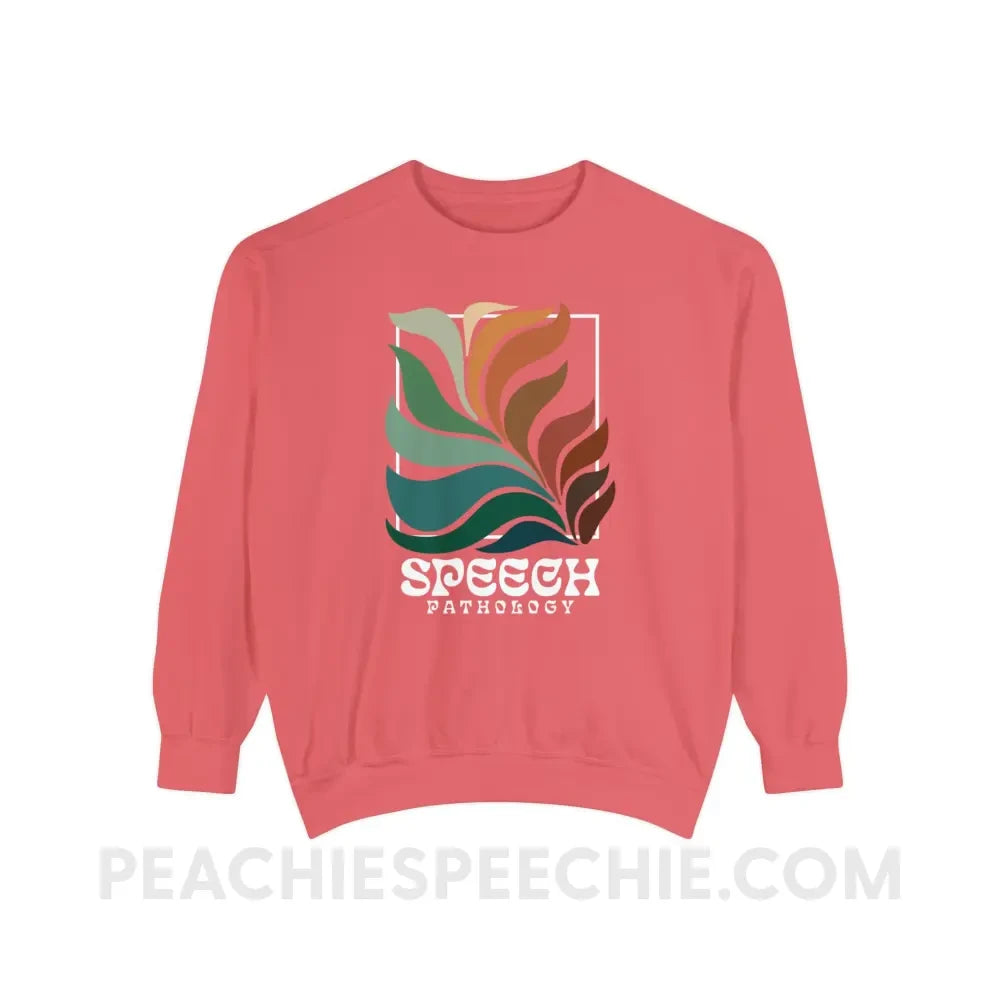 Colorful Bloom Speech Pathology Comfort Colors Crewneck - Watermelon / S - Sweatshirt peachiespeechie.com
