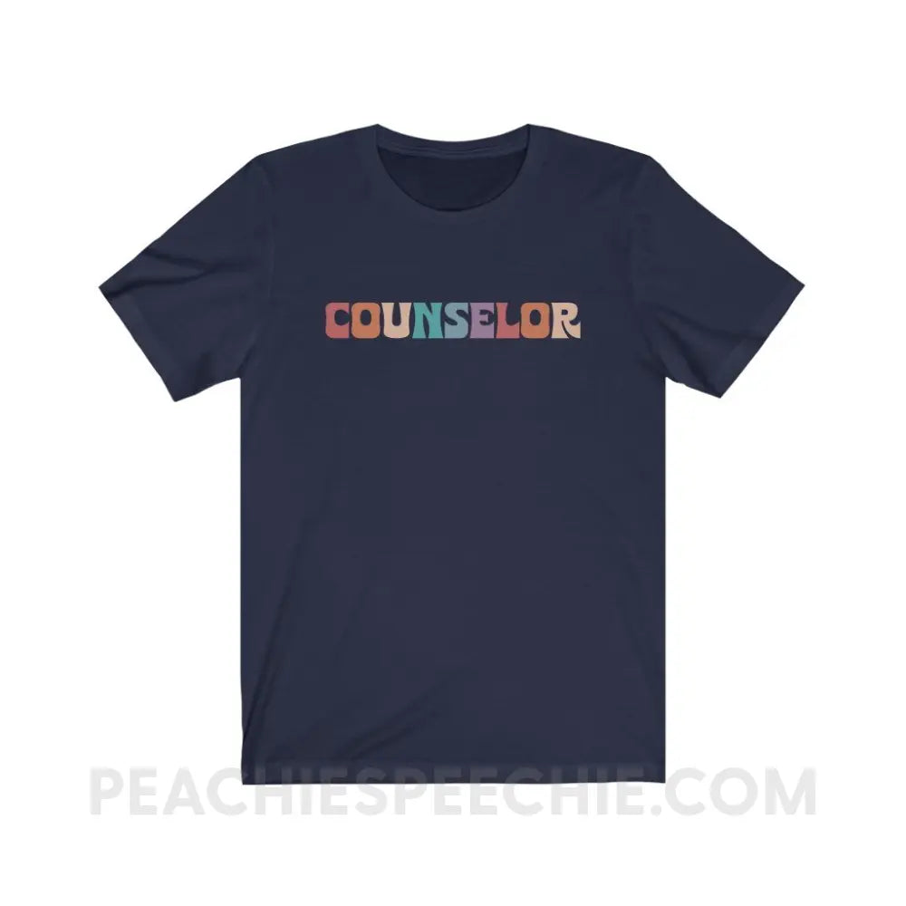 Colorful Counselor Premium Soft Tee - Navy / S - T-Shirt peachiespeechie.com