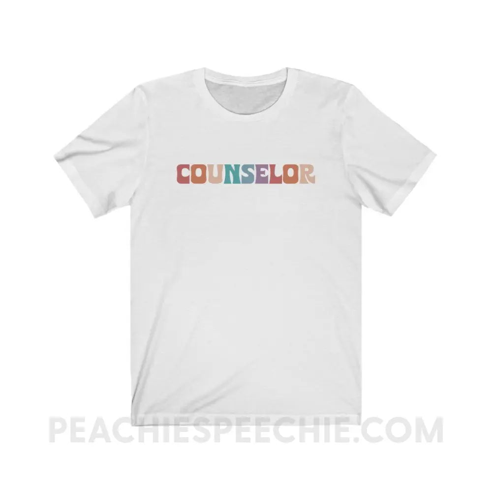 Colorful Counselor Premium Soft Tee - White / S - T-Shirt peachiespeechie.com