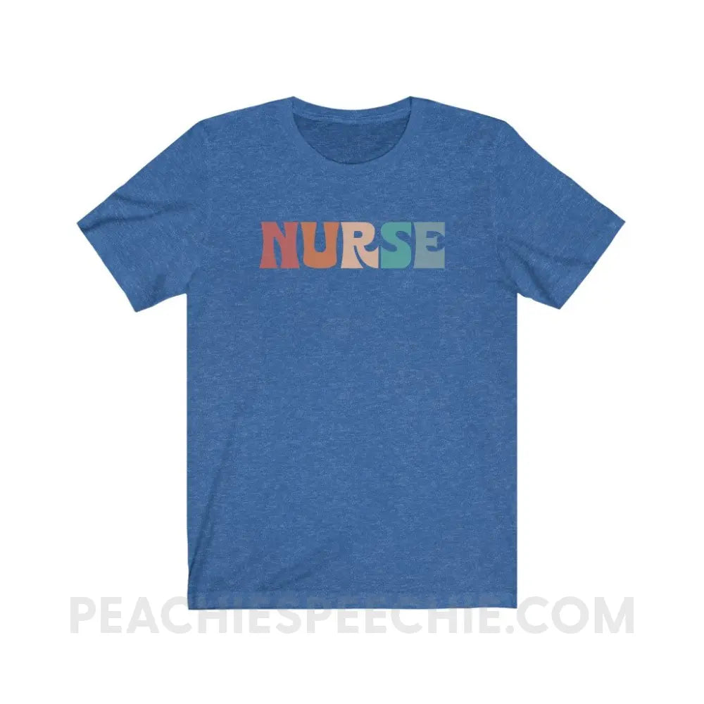 Colorful Nurse Premium Soft Tee - Heather True Royal / S - T-Shirt peachiespeechie.com