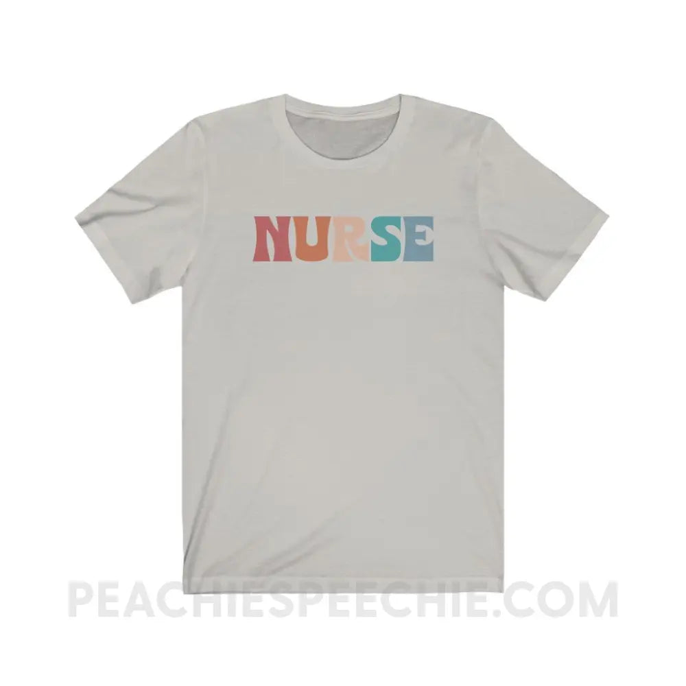 Colorful Nurse Premium Soft Tee - Silver / S - T-Shirt peachiespeechie.com