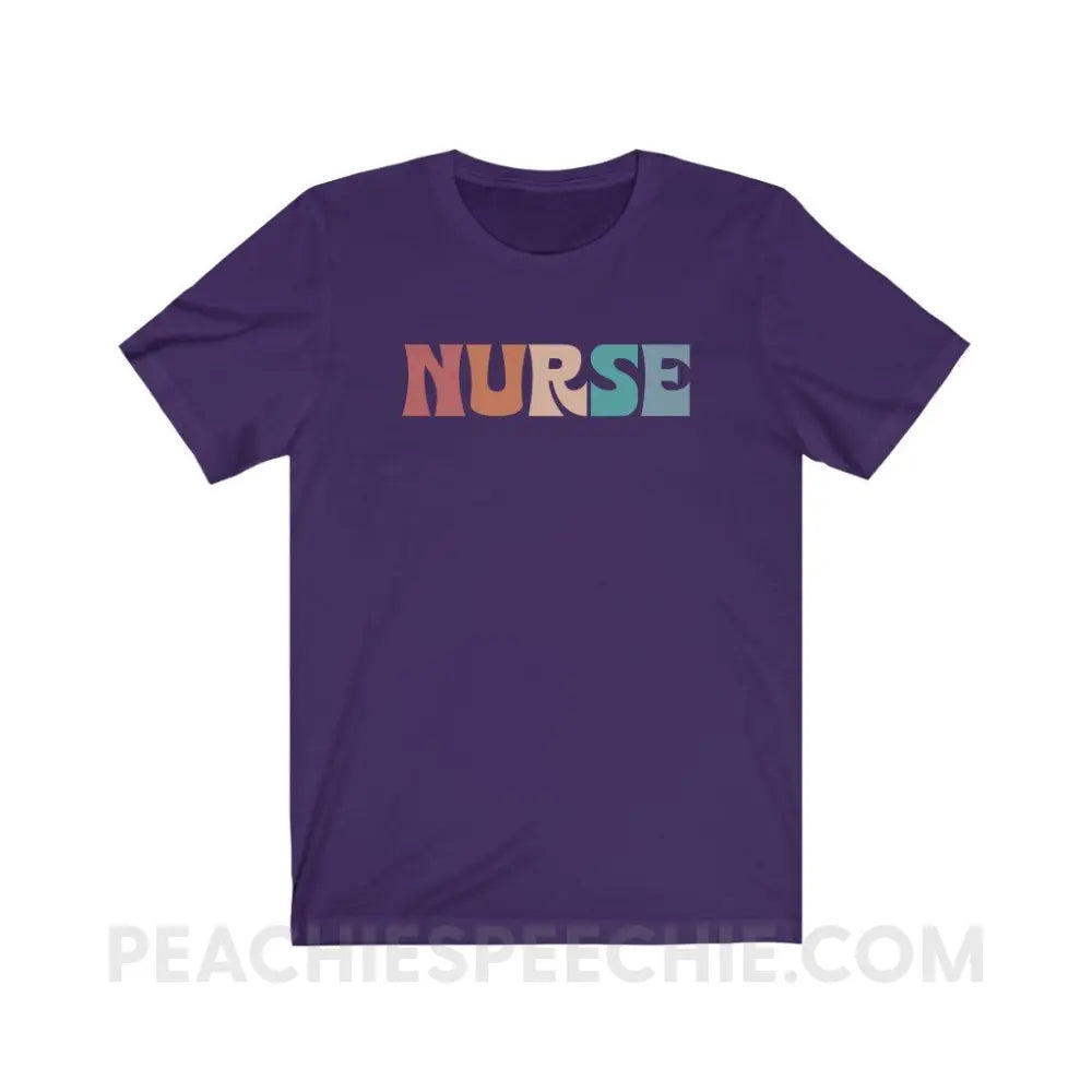 Colorful Nurse Premium Soft Tee - Team Purple / S - T-Shirt peachiespeechie.com