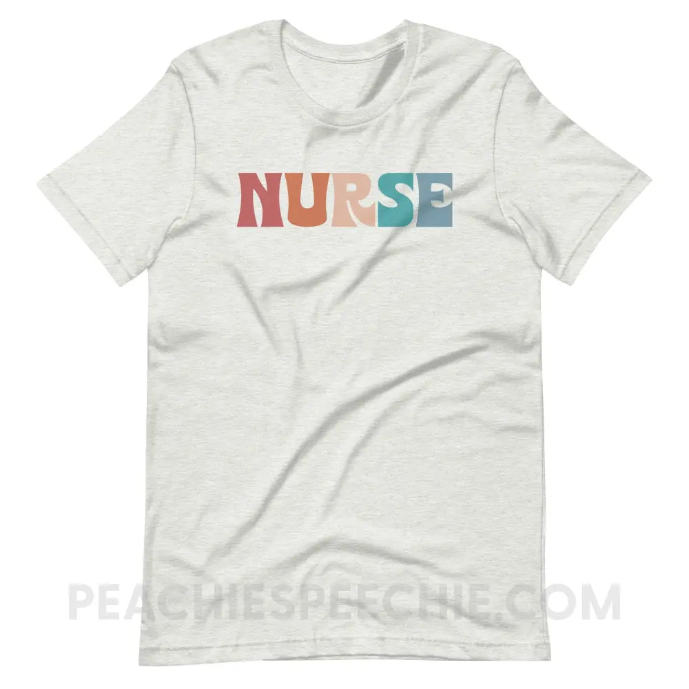 Colorful Nurse Premium Soft Tee - Ash / S - T-Shirt peachiespeechie.com