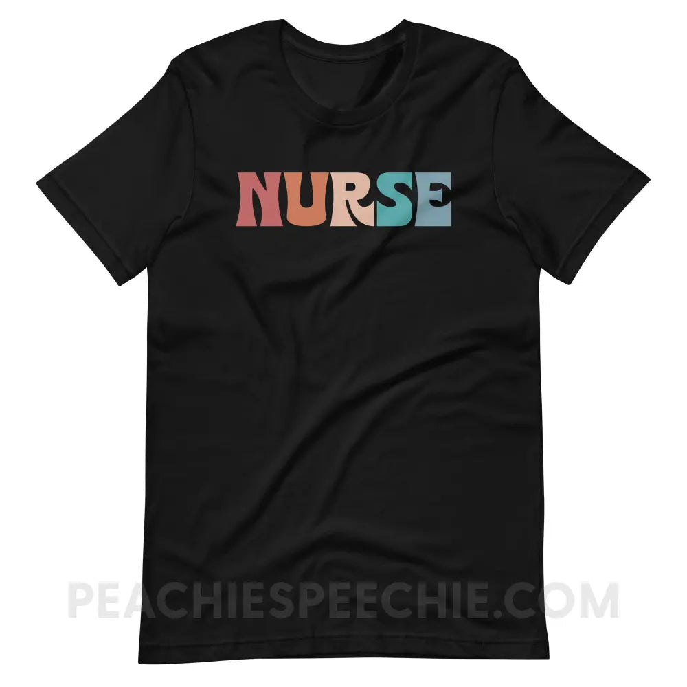 Colorful Nurse Premium Soft Tee - Black / S - T-Shirt peachiespeechie.com