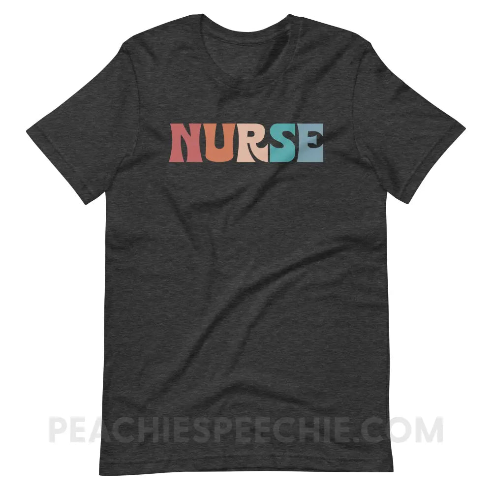 Colorful Nurse Premium Soft Tee - Dark Grey Heather / S - T-Shirt peachiespeechie.com